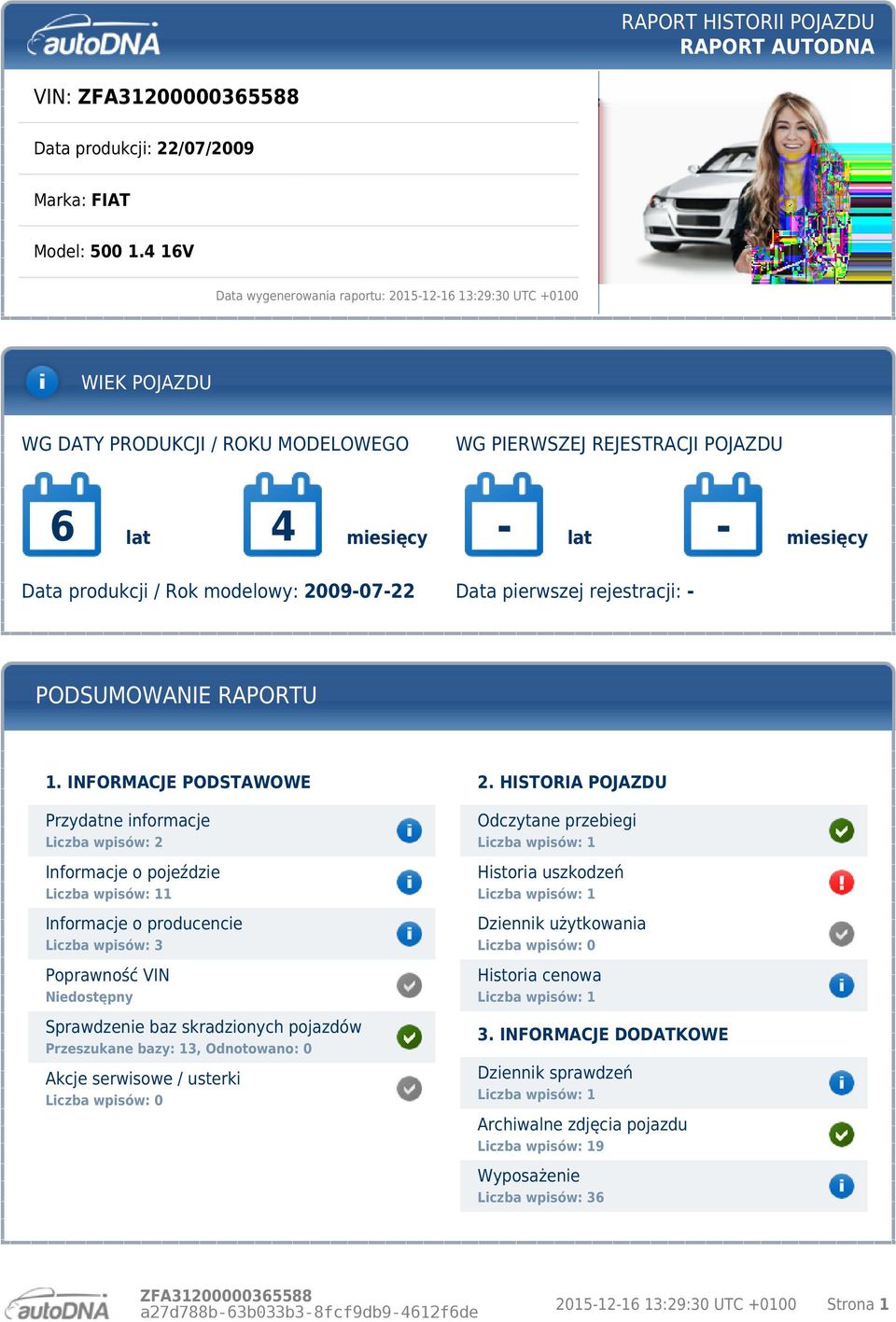 rejestracji: - PODSUMOWANIE RAPORTU 1. INFORMACJE PODSTAWOWE 2.