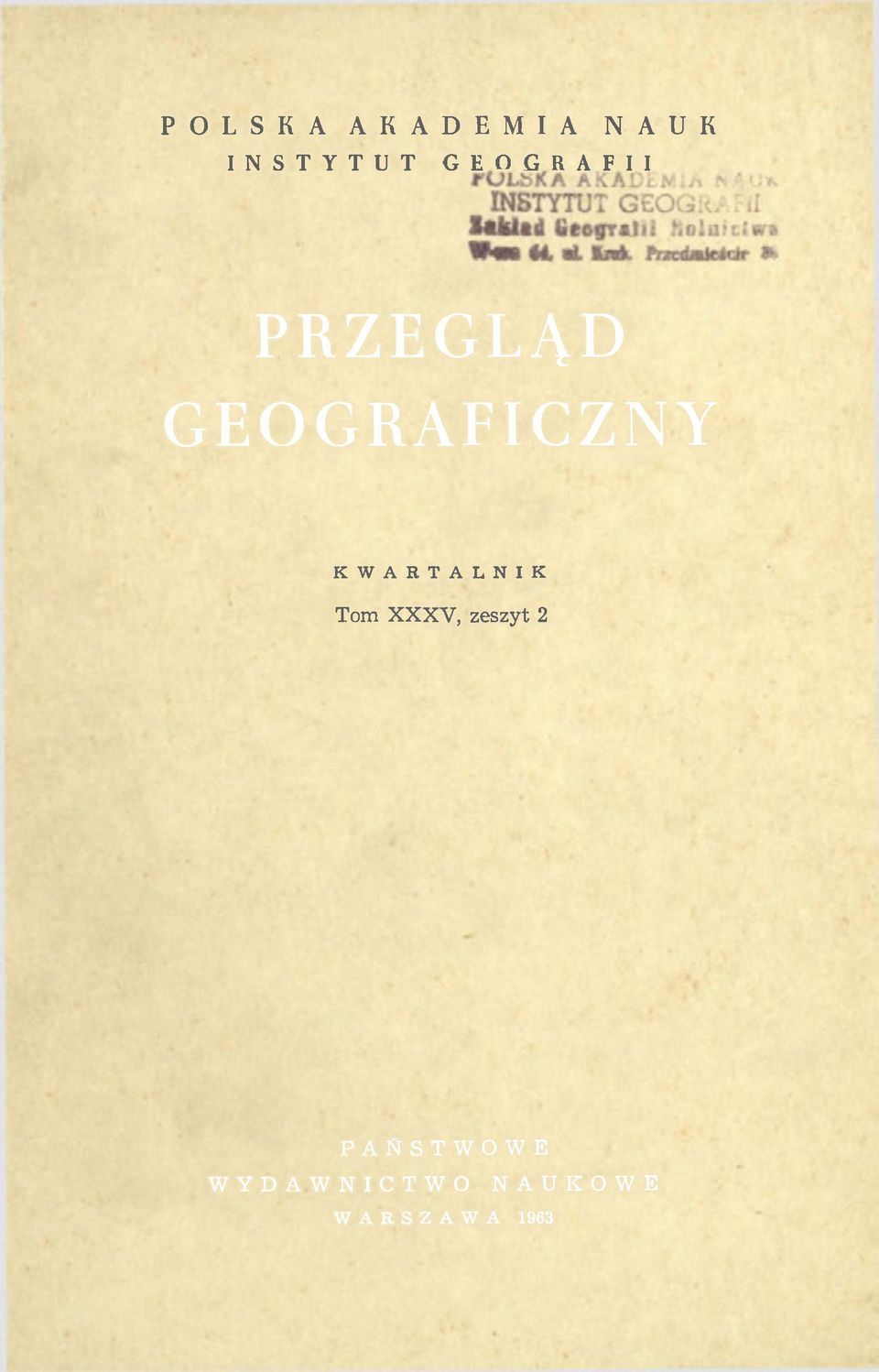 GEOGRAFICZNY K W A R T A L N I K Tom