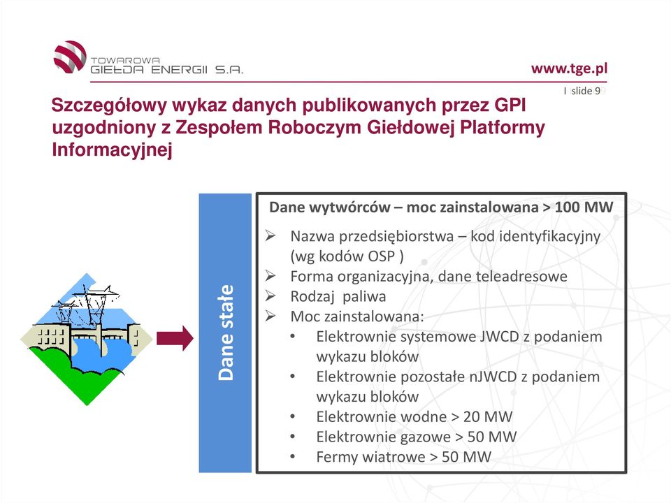 zainstalowana: Elektrownie systemowe JWCD z podaniem wykazu bloków Elektrownie pozostałe njwcd