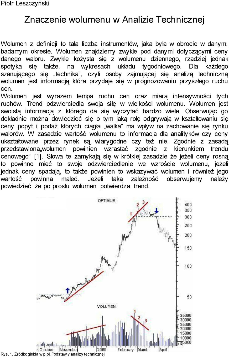 Dla każdego szanującego się technika, czyli osoby zajmującej się analizą techniczną wolumen jest informacją która przydaje się w prognozowaniu przyszłego ruchu cen.