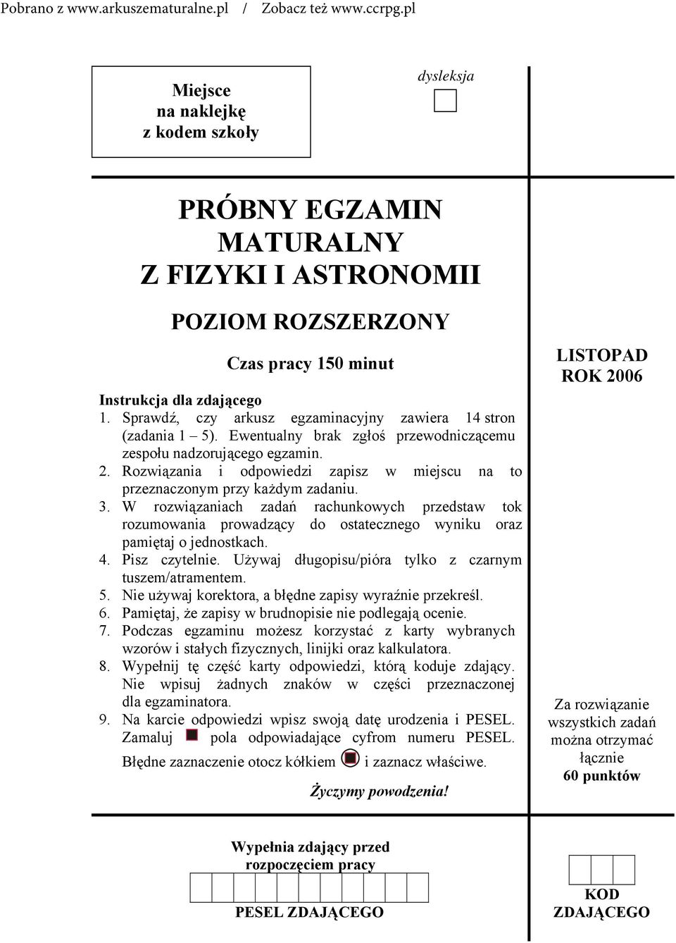 Rozwiązania i odpowiedzi zapisz w miejscu na to przeznaczonym przy każdym zadaniu. 3.