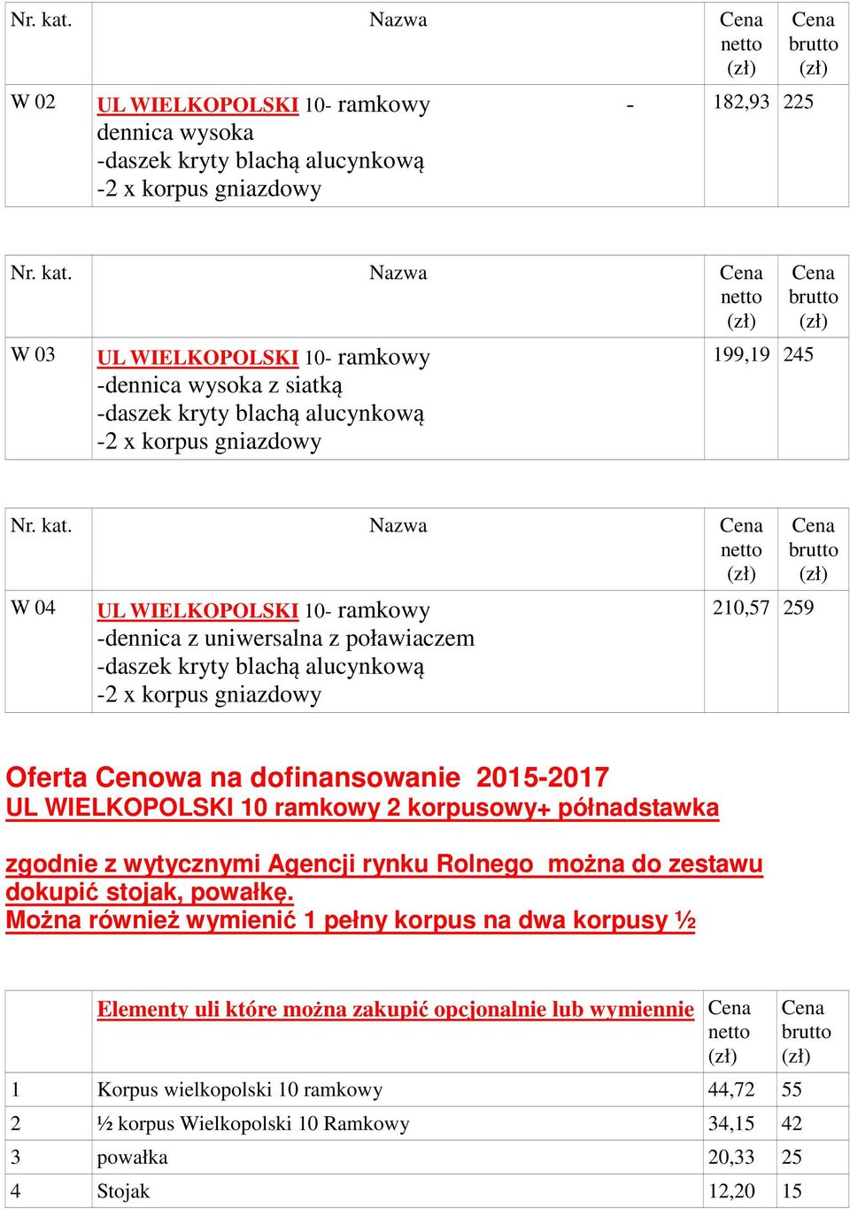 WIELKOPOLSKI 10 ramkowy 2 korpusowy+ półnadstawka zgodnie z wytycznymi Agencji rynku Rolnego można do zestawu Elementy uli które można