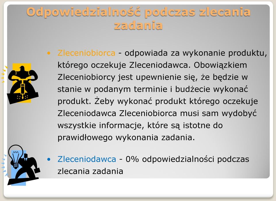 Obowiązkiem Zleceniobiorcy jest upewnienie się, że będzie w stanie w podanym terminie i budżecie wykonać produkt.