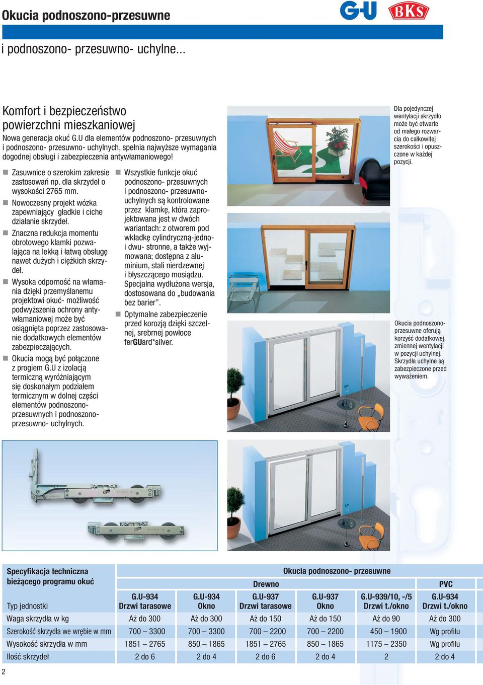 dla skrzydeł o wysokości 276 mm. Nowoczesny projekt wózka zapewniający gładkie i ciche działanie skrzydeł.