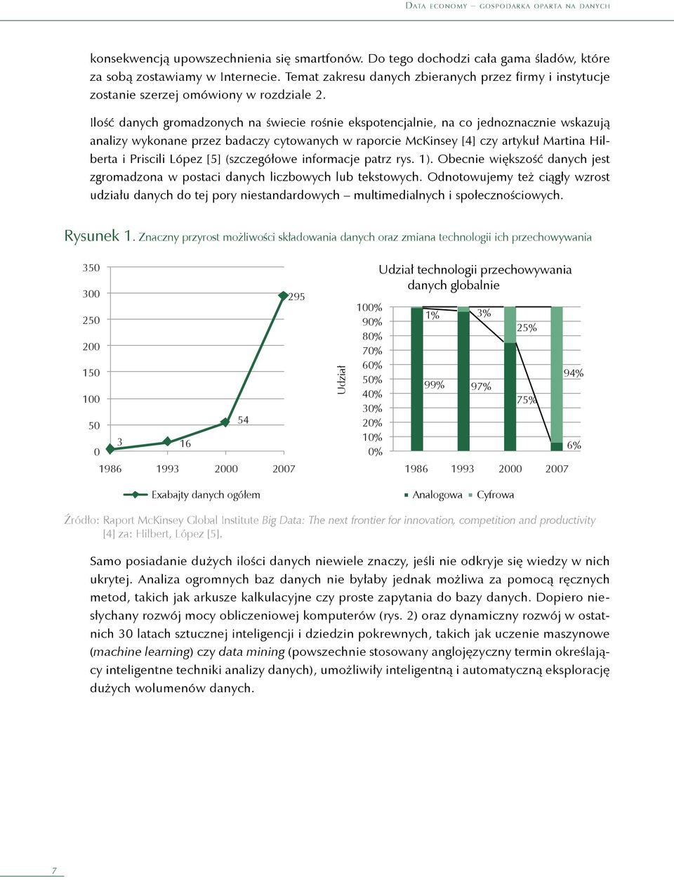 Ilość danych gromadzonych na świecie rośnie ekspotencjalnie, na co jednoznacznie wskazują analizy wykonane przez badaczy cytowanych w raporcie McKinsey [4] czy artykuł Martina Hilberta i Priscili