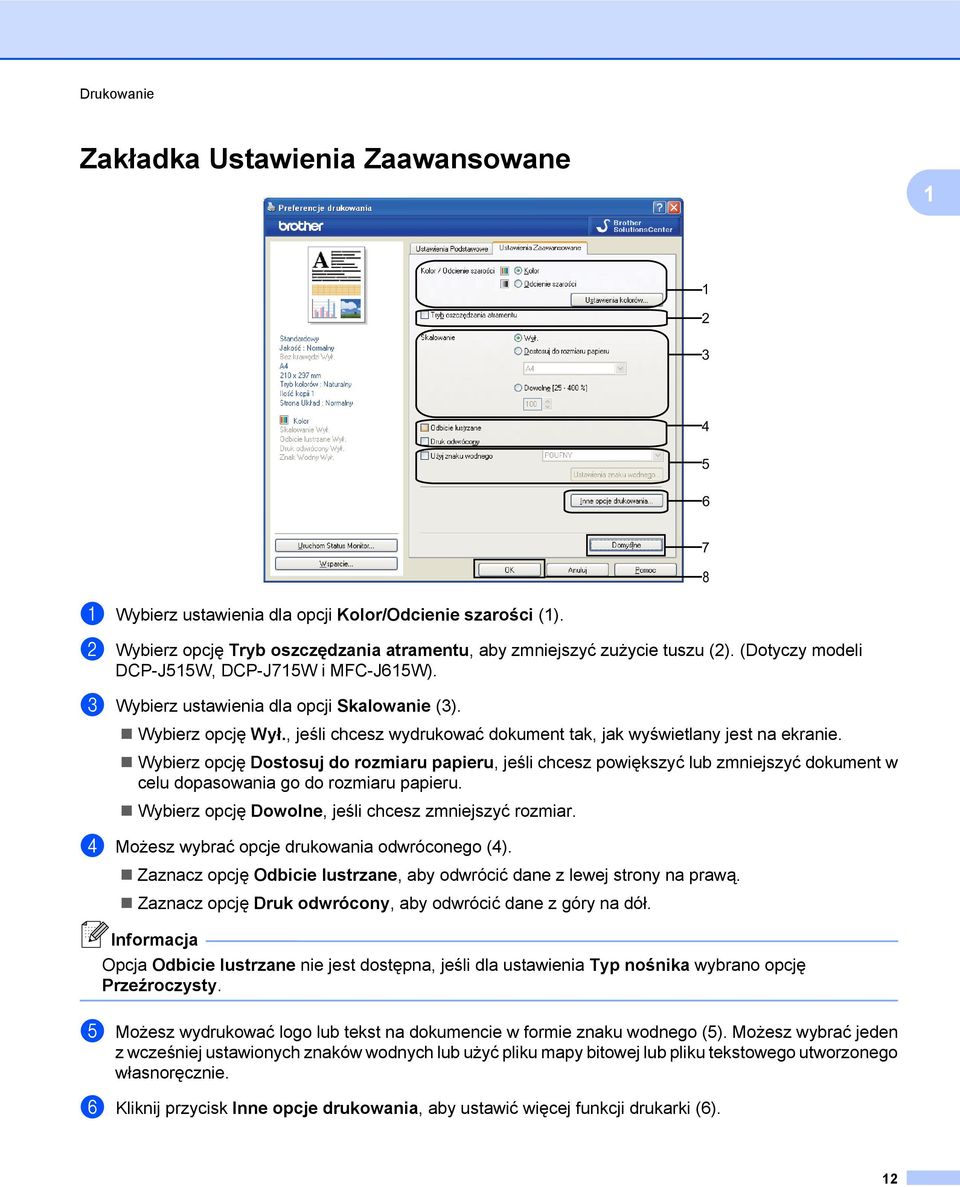 Wybierz opcję Dostosuj do rozmiaru papieru, jeśli chcesz powiększyć lub zmniejszyć dokument w celu dopasowania go do rozmiaru papieru. Wybierz opcję Dowolne, jeśli chcesz zmniejszyć rozmiar.