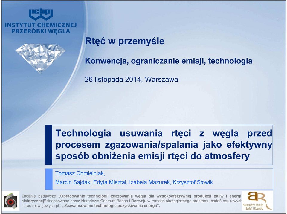 Marcin Sajdak, Edyta Misztal, Izabela Mazurek, Krzysztof Słowik paliw i energii elektrycznej finansowane przez Narodowe