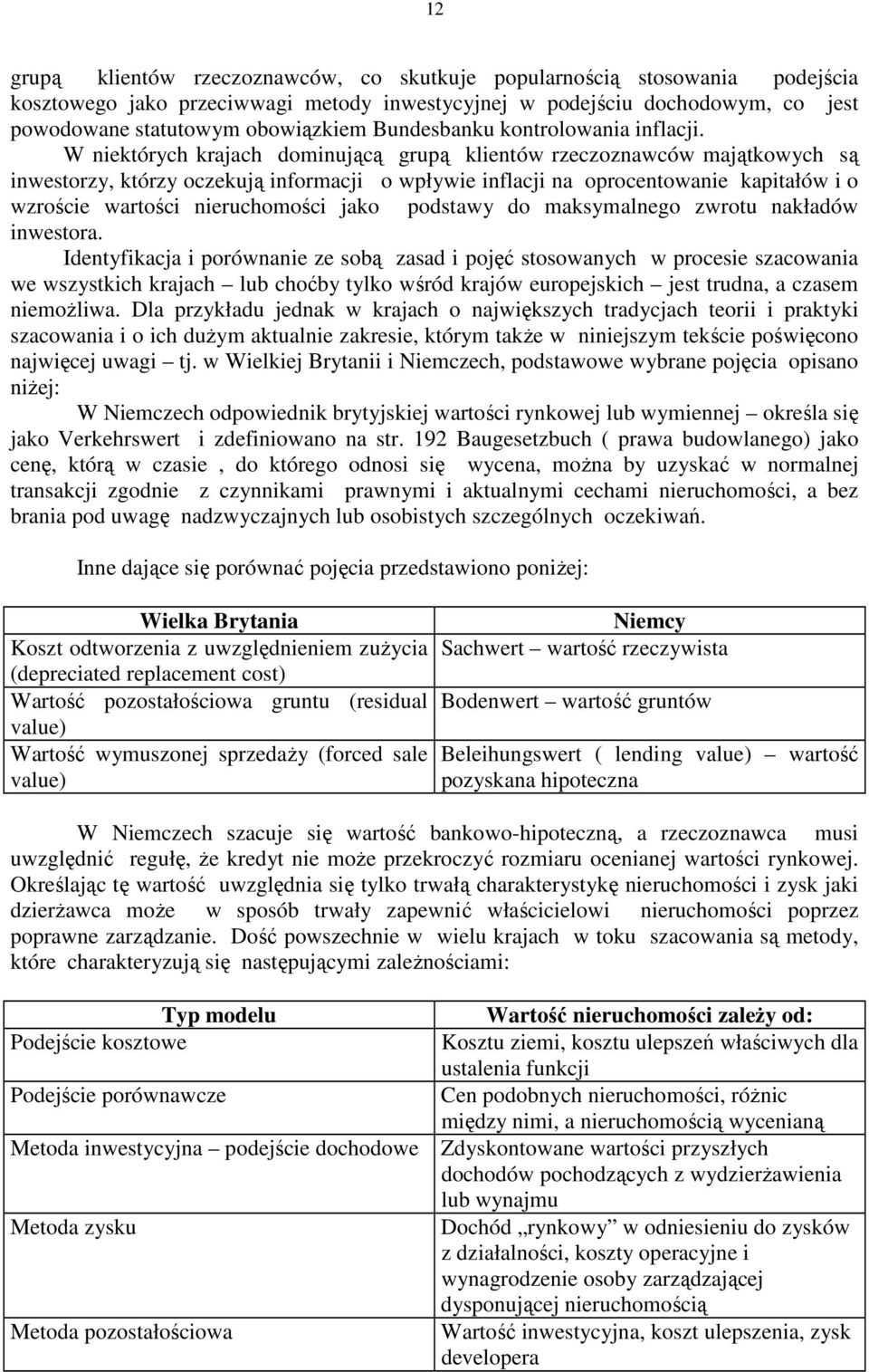 W niektórych krajach dominującą grupą klientów rzeczoznawców majątkowych są inwestorzy, którzy oczekują informacji o wpływie inflacji na oprocentowanie kapitałów i o wzroście wartości nieruchomości