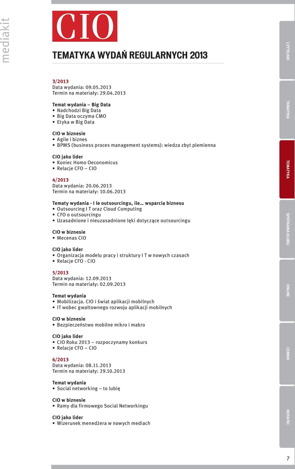 Koniec Homo Oeconomicus Relacje CFO CIO 4/2013 Data wydania: 20.06.