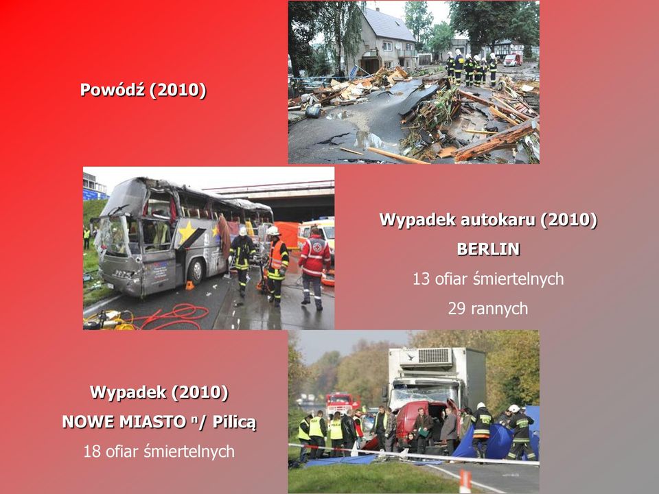 śmiertelnych 29 rannych Wypadek