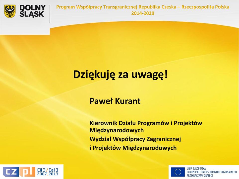 Paweł Kurant Kierownik Działu Programów i Projektów