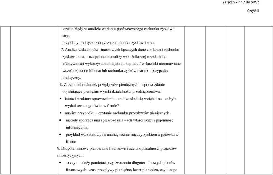 wcześniej na tle bilansu lub rachunku zysków i strat) przypadek praktyczny. 8.