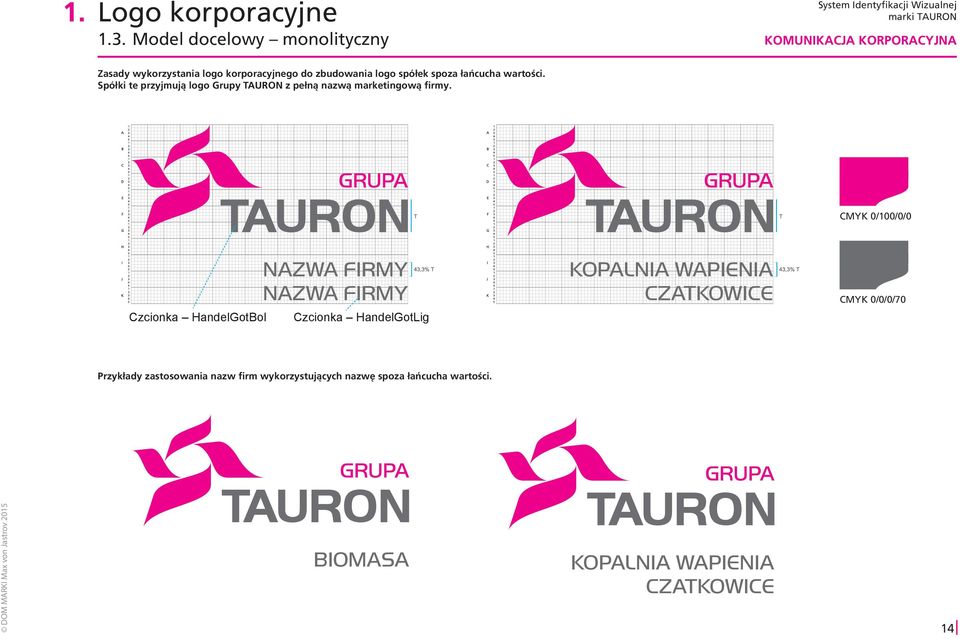 wartości. Spółki te przyjmują logo Grupy TAURON z pełną nazwą marketingową firmy.