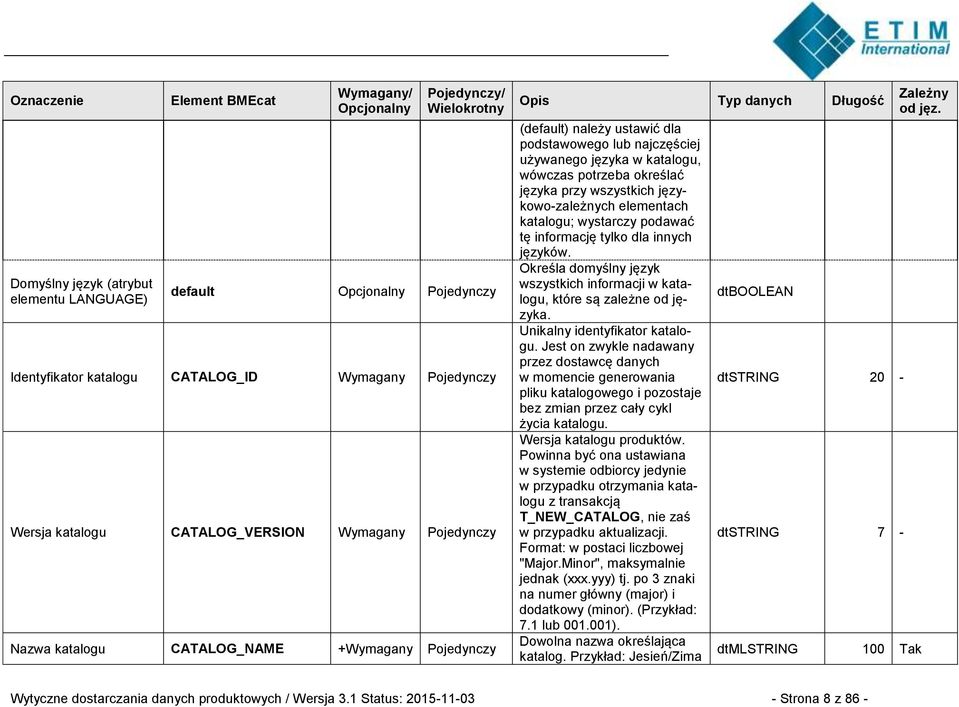 wówczas potrzeba określać języka przy wszystkich językowo-zależnych elementach katalogu; wystarczy podawać tę informację tylko dla innych języków.