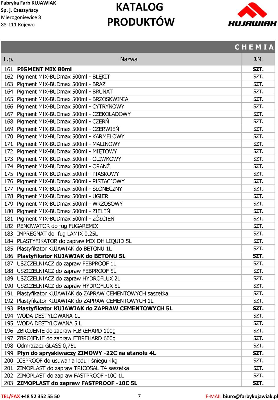 Pigment MIX-BUDmax 500ml - MALINOWY 172 Pigment MIX-BUDmax 500ml - MIĘTOWY 173 Pigment MIX-BUDmax 500ml - OLIWKOWY 174 Pigment MIX-BUDmax 500ml - ORANŻ 175 Pigment MIX-BUDmax 500ml - PIASKOWY 176