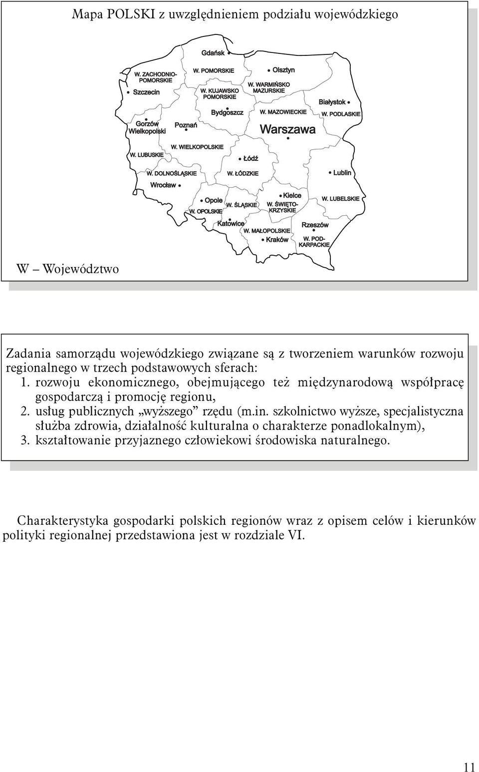 usług publicznych wyższego rzędu (m.in. szkolnictwo wyższe, specjalistyczna służba zdrowia, działalność kulturalna o charakterze ponadlokalnym), 3.