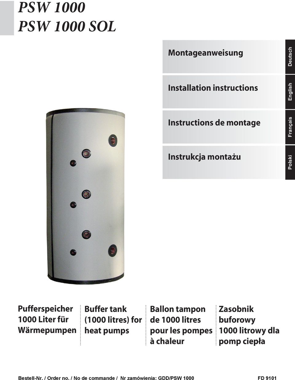 Liter für (1000 litres) for de 1000 litres Wärmepumpen heat pumps pour les pompes à chaleur