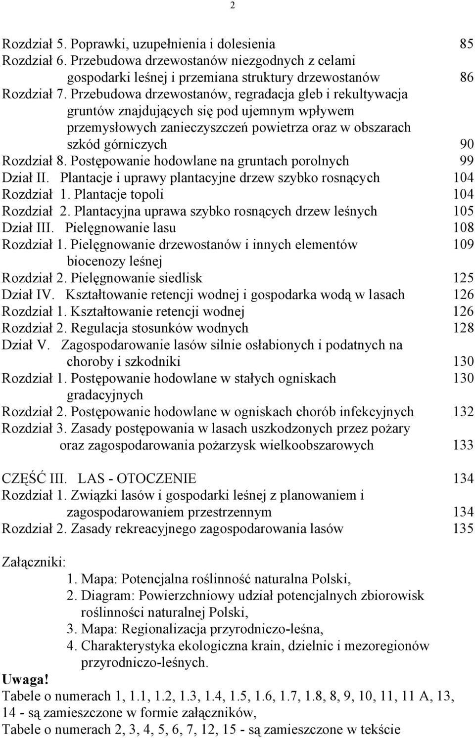 Postępowanie hodowlane na gruntach porolnych 99 Dział II. Plantacje i uprawy plantacyjne drzew szybko rosnących 104 Rozdział 1. Plantacje topoli 104 Rozdział 2.