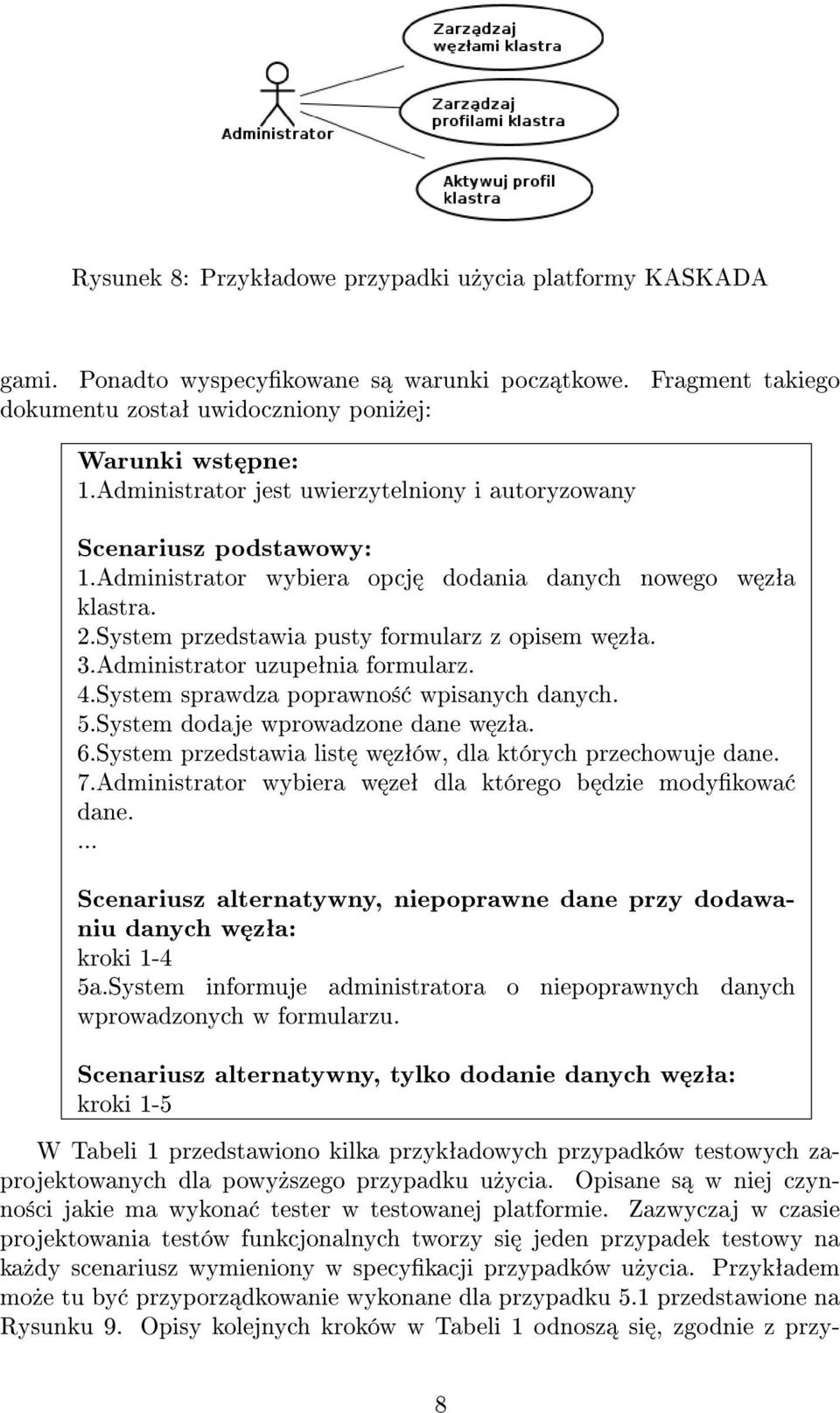 Administrator uzupeªnia formularz. 4.System sprawdza poprawno± wpisanych danych. 5.System dodaje wprowadzone dane w zªa. 6.System przedstawia list w zªów, dla których przechowuje dane. 7.