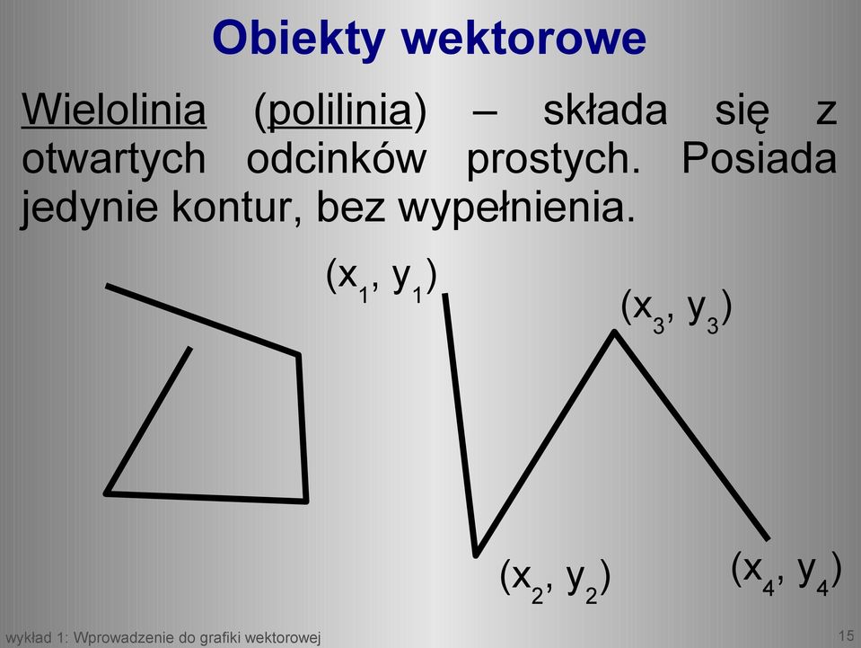 Posiada jedynie kontur, bez wypełnienia.