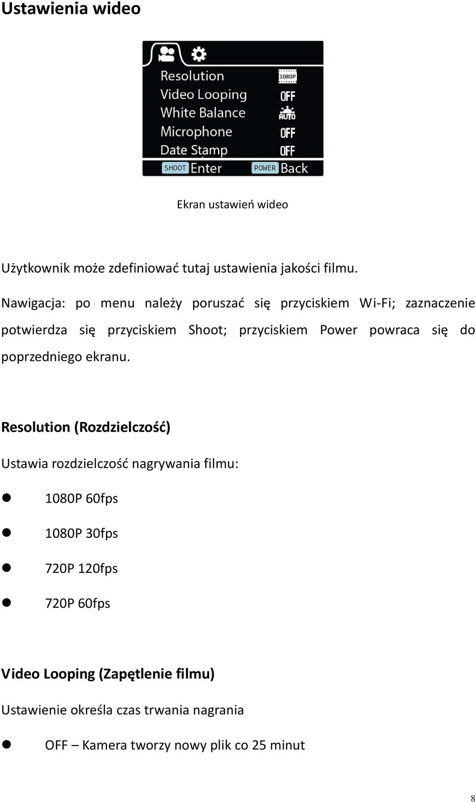 powraca się do poprzedniego ekranu.