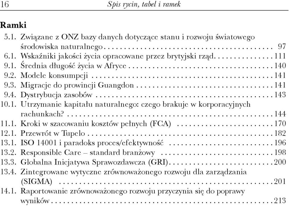 Migracje do prowincji Guangdon.................................. 141 9.4. Dystrybucja zasobów............................................ 143 10.1. Utrzymanie kapitału naturalnego: czego brakuje w korporacyjnych rachunkach?