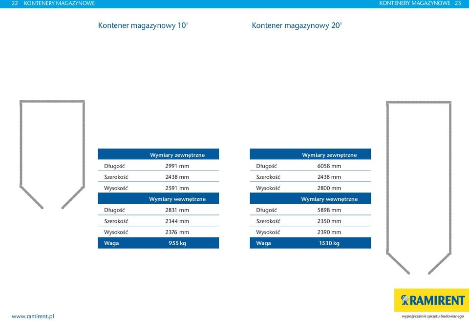 Kontener magazynowy 20' 2991 mm 2591 mm