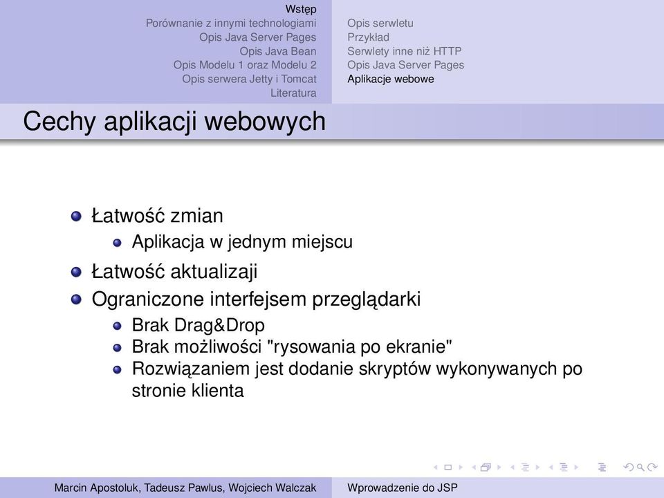 aktualizaji Ograniczone interfejsem przegladarki Brak Drag&Drop Brak