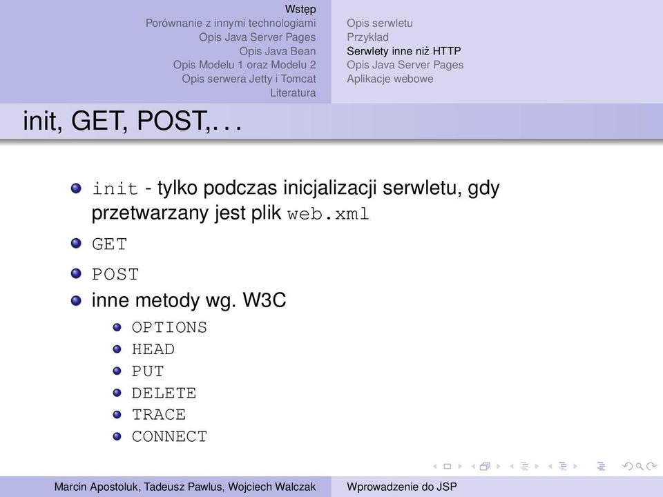 Aplikacje webowe init - tylko podczas inicjalizacji