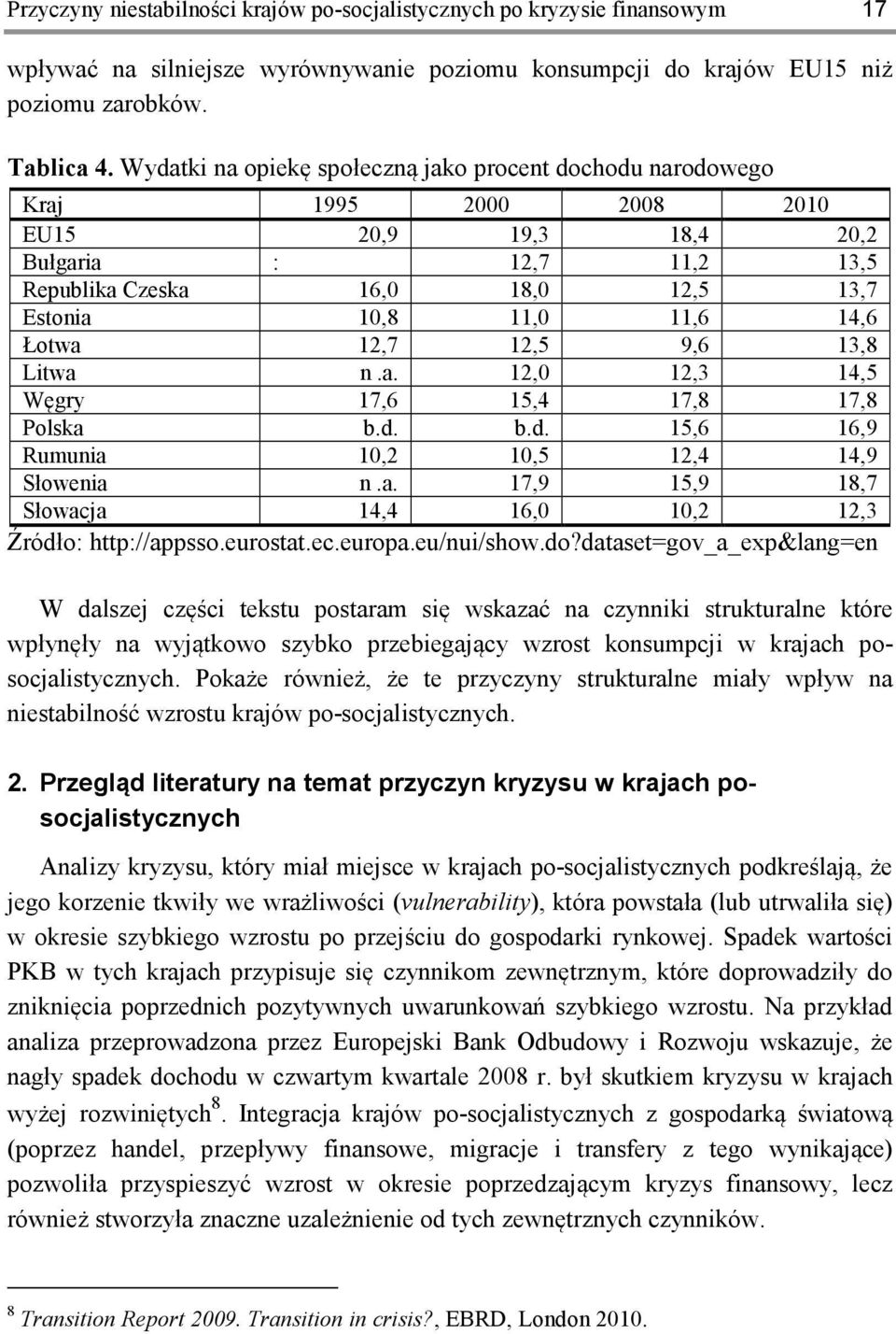 14,6 Łotwa 12,7 12,5 9,6 13,8 Litwa n.a. 12,0 12,3 14,5 Węgry 17,6 15,4 17,8 17,8 Polska b.d. b.d. 15,6 16,9 Rumunia 10,2 10,5 12,4 14,9 Słowenia n.a. 17,9 15,9 18,7 Słowacja 14,4 16,0 10,2 12,3 Źródło: http://appsso.