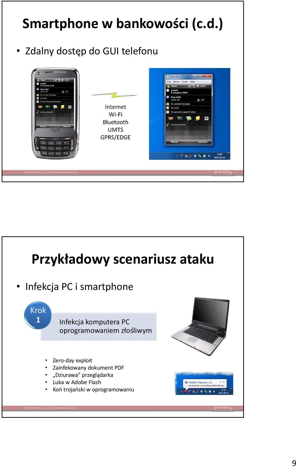 PC i smartphone Krok 1 Infekcja komputera PC oprogramowaniem złośliwym