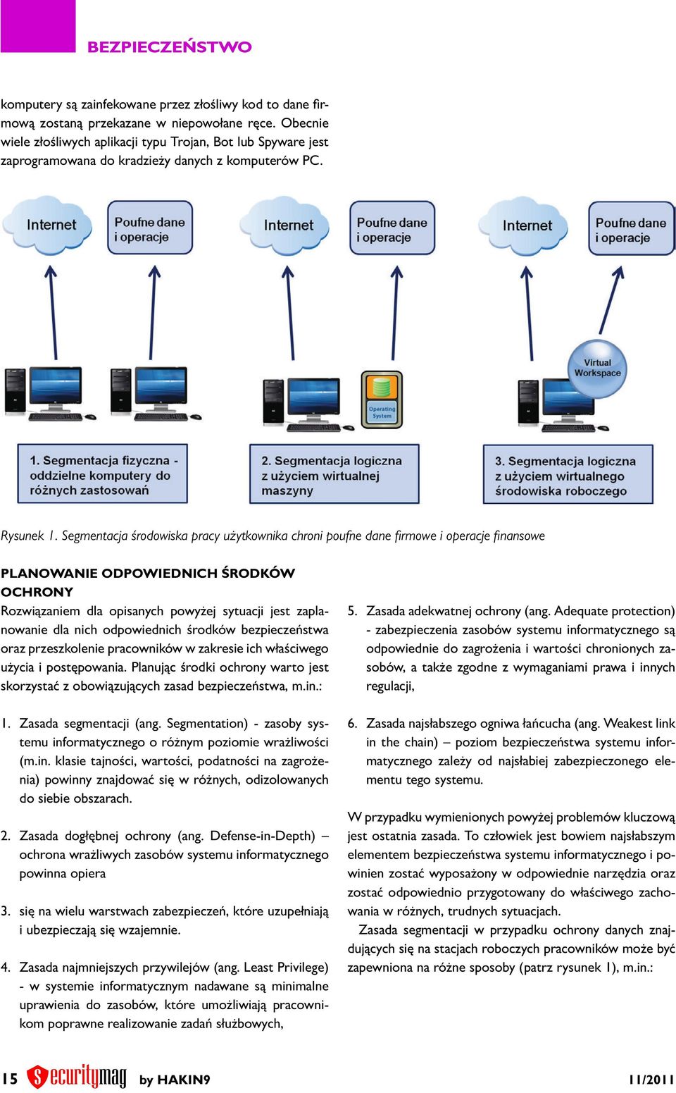 Segmentacja środowiska pracy użytkownika chroni poufne dane firmowe i operacje finansowe PLANOWANIE ODPOWIEDNICH ŚRODKÓ W OCHRONY Rozwiązaniem dla opisanych powyżej sytuacji jest zaplanowanie dla