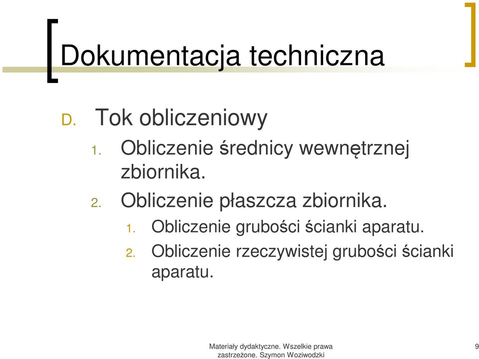 Obliczenie płaszcza zbiornika. 1.