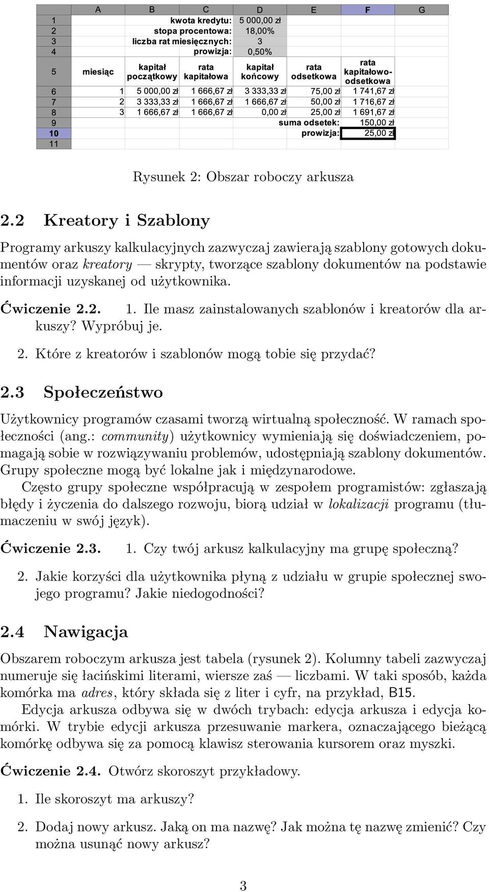 użytkownika. Ćwiczenie 2.2. 1. Ile masz zainstalowanych szablonów i kreatorów dla arkuszy? Wypróbuj je. 2. Które z kreatorów i szablonów mogą tobie się przydać? 2.3 Społeczeństwo Użytkownicy programów czasami tworzą wirtualną społeczność.