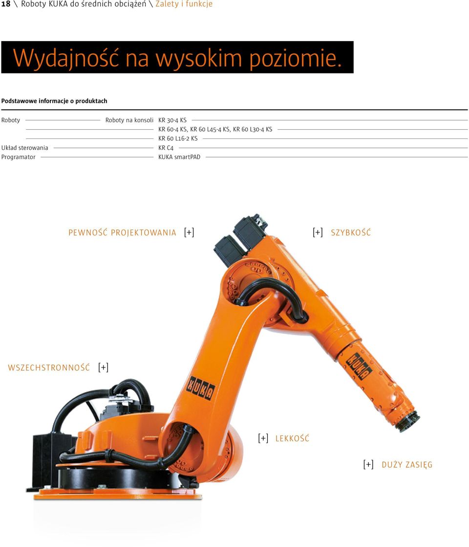 Podstawowe informacje o produktach Roboty Roboty na konsoli KR 30-4 KS KR 60-4 KS,