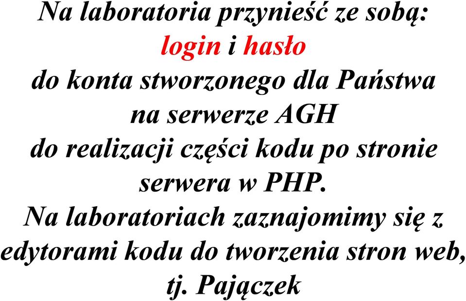 części kodu po stronie serwera w PHP.