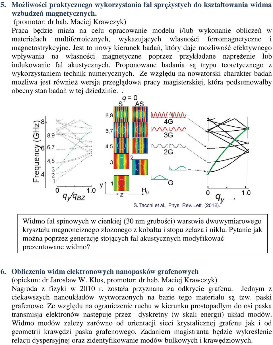 Jest to nowy kierunek badań, który daje możliwość efektywnego wpływania na własności magnetyczne poprzez przykładane naprężenie lub indukowanie fal akustycznych.