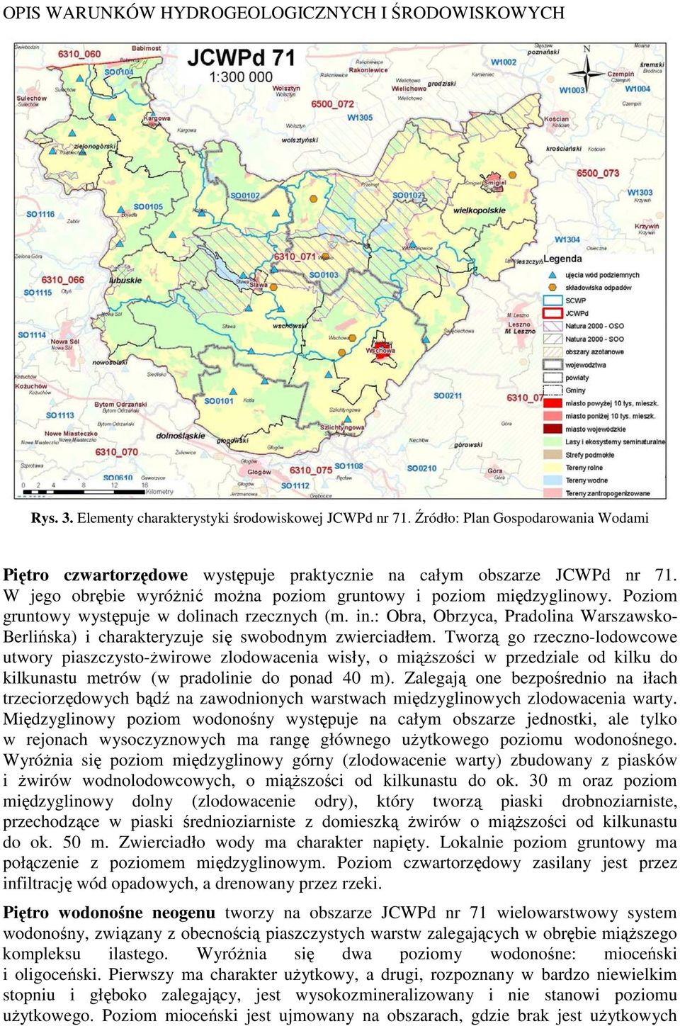 Poziom gruntowy występuje w dolinach rzecznych (m. in.: Obra, Obrzyca, Pradolina Warszawsko- Berlińska) i charakteryzuje się swobodnym zwierciadłem.