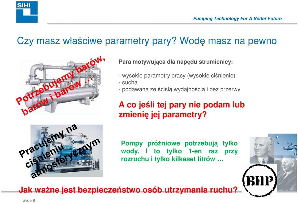 ciśnienie) - sucha - podawana ze ścisłą wydajnością i bez przerwy A co jeśli tej pary nie podam lub