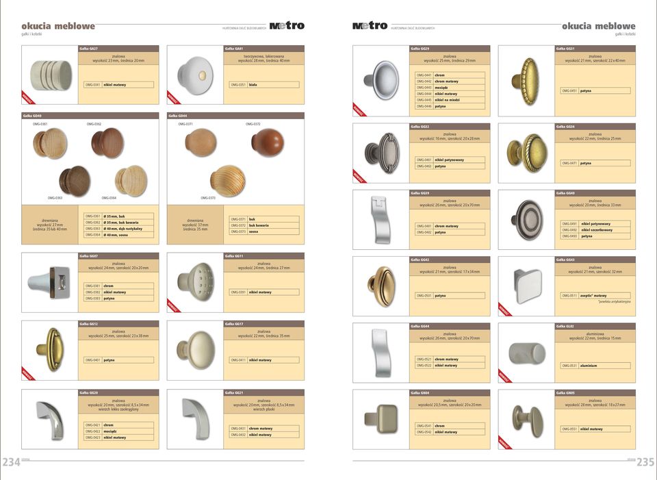 OMG-0372 Gałka GG32 Gałka GG36 wysokość 16 mm, szerokość 20 x 28 mm wysokość 22 mm, średnica 25 mm OMG-0461 OMG-0462 nikiel patynowany OMG-0471 OMG-0363 OMG-0364 OMG-0373 Gałka GG39 wysokość 26 mm,