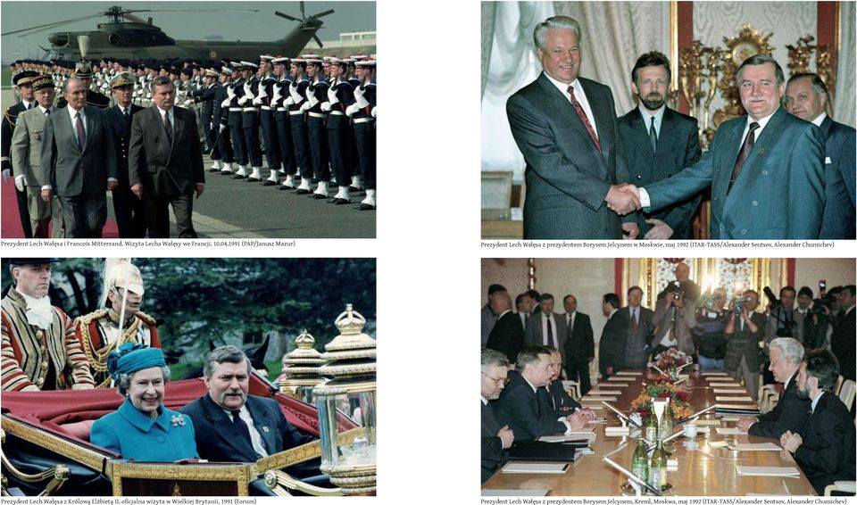 (ITAR-TASS/Alexander Sentsov, Alexander Chumichev) Prezydent Lech Wałęsa z Królową Elżbietą II, oficjalna wizyta