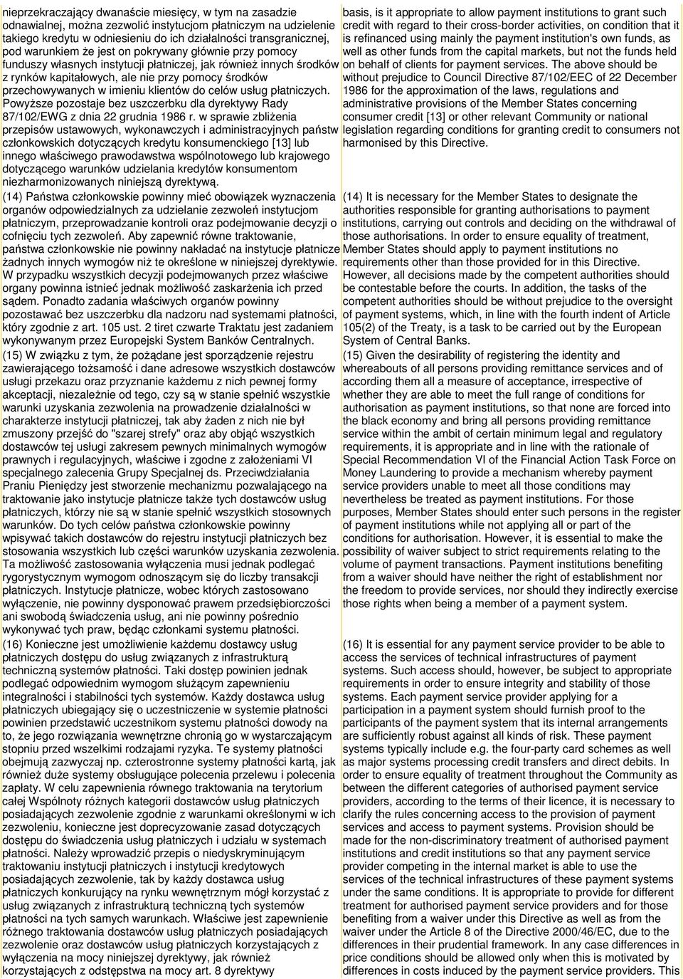 as pod warunkiem Ŝe jest on pokrywany głównie przy pomocy well as other funds from the capital markets, but not the funds held funduszy własnych instytucji płatniczej, jak równieŝ innych środków on