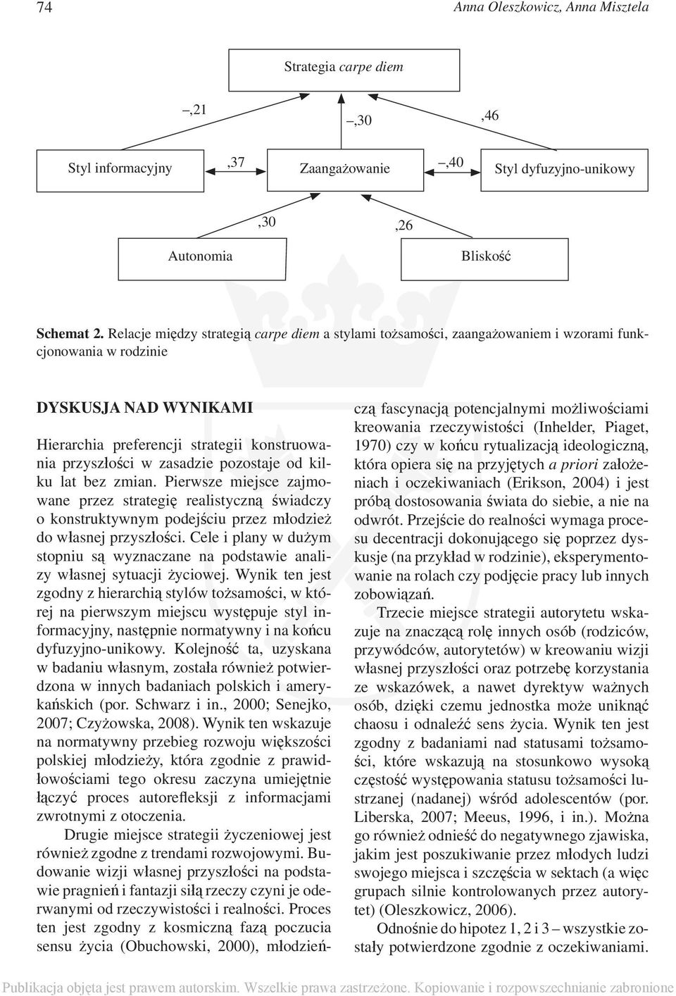 zasadzie pozostaje od kilku lat bez zmian. Pierwsze miejsce zajmowane przez strategię realistyczną świadczy o konstruktywnym podejściu przez młodzież do własnej przyszłości.