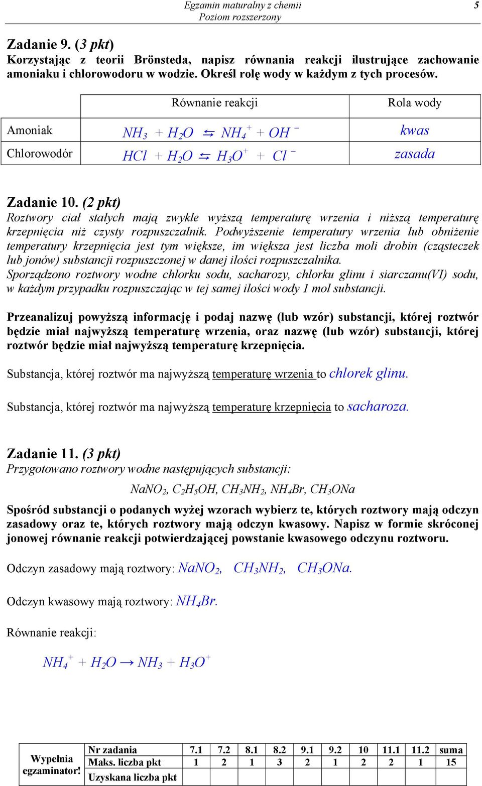 (2 pkt) Roztwory ciał stałych mają zwykle wyższą temperaturę wrzenia i niższą temperaturę krzepnięcia niż czysty rozpuszczalnik.