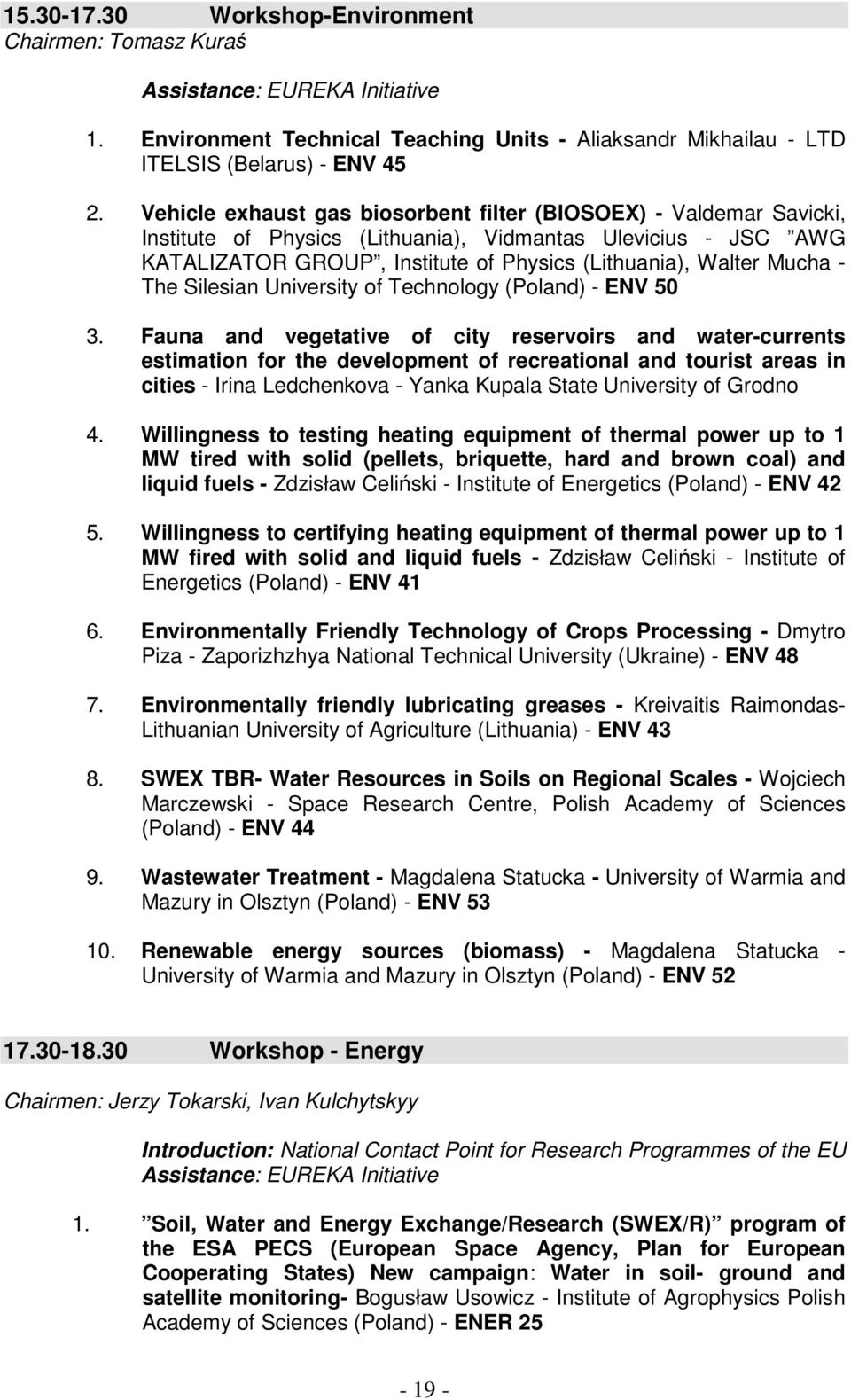 The Silesian University of Technology () - ENV 50 3.