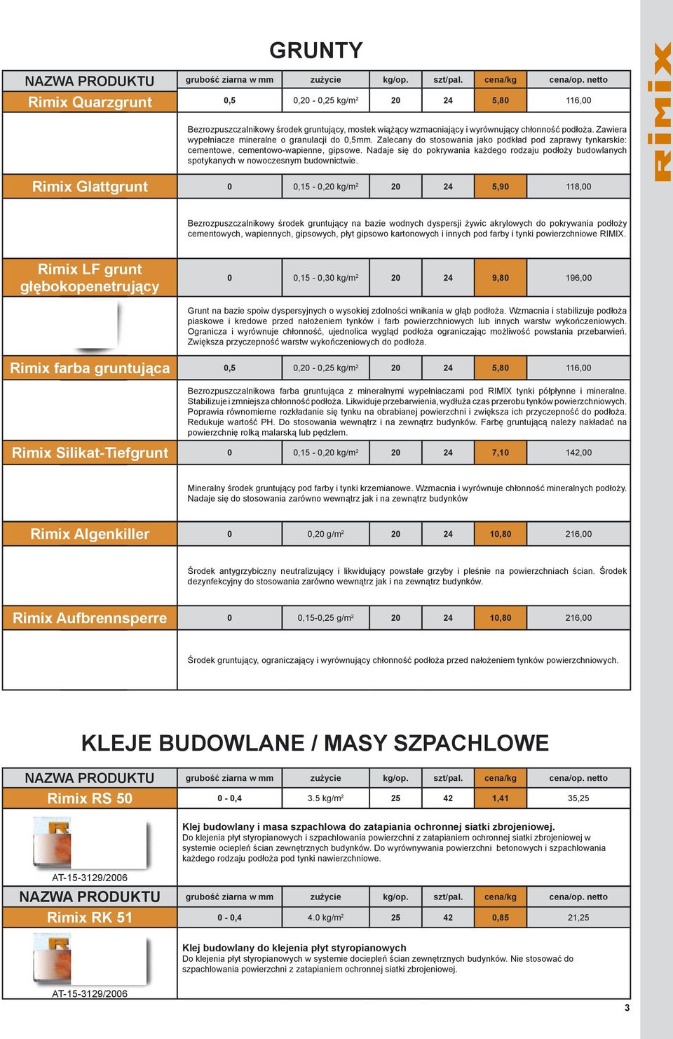 Zawiera wypełniacze mineralne o granulacji do 0,5mm. Zalecany do stosowania jako podkład pod zaprawy tynkarskie: cementowe, cementowo-wapienne, gipsowe.