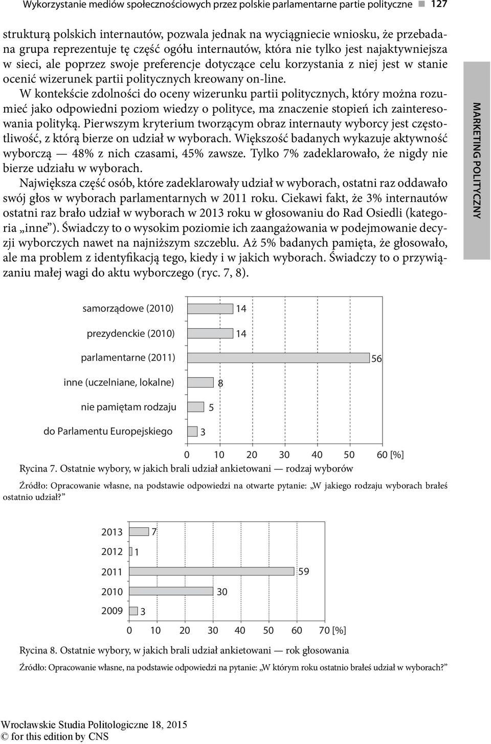 on-line. W kontekście zdolności do oceny wizerunku partii politycznych, który można rozumieć jako odpowiedni poziom wiedzy o polityce, ma znaczenie stopień ich zainteresowania polityką.