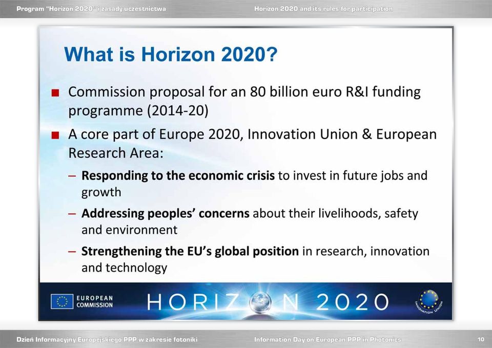 Horizon 2020 and its
