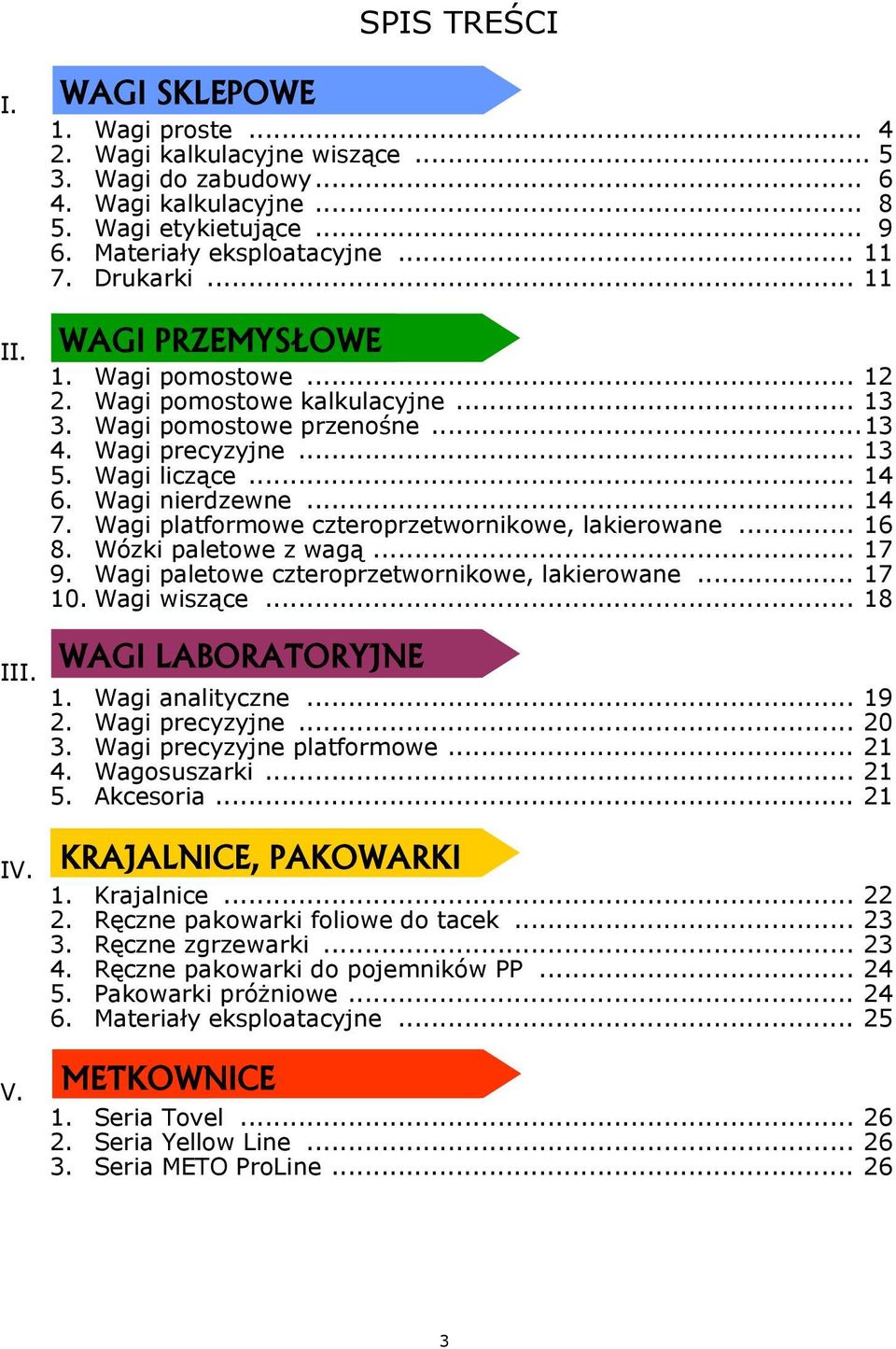 Wagi platformowe czteroprzetwornikowe, lakierowane... 16 8. Wózki paletowe z wagą... 17 9. Wagi paletowe czteroprzetwornikowe, lakierowane... 17 10. Wagi wiszące... 18 III. WAGI LABORATORYJNE 1.