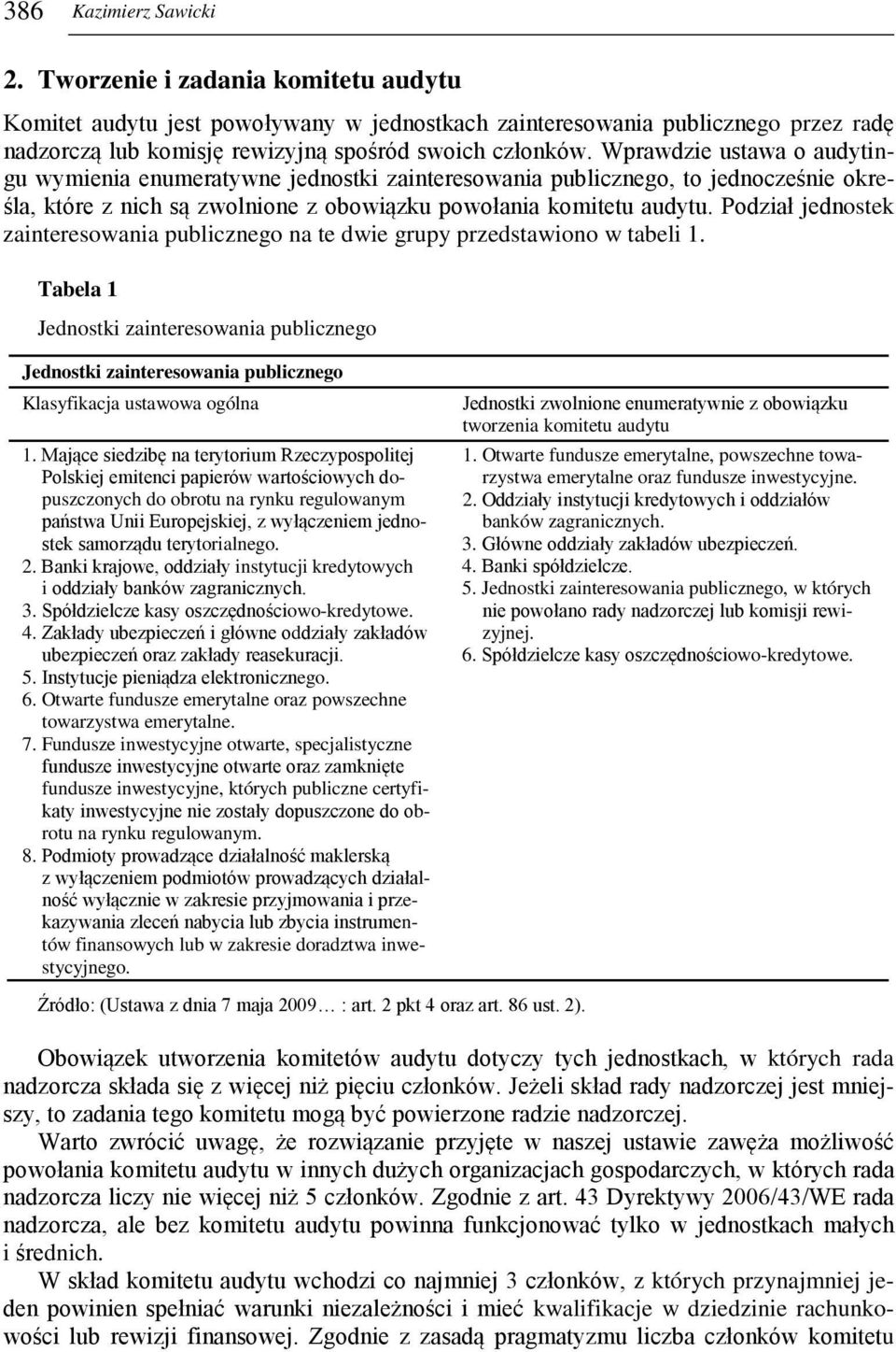 Wprawdzie ustawa o audytingu wymienia enumeratywne jednostki zainteresowania publicznego, to jednocześnie określa, które z nich są zwolnione z obowiązku powołania komitetu audytu.